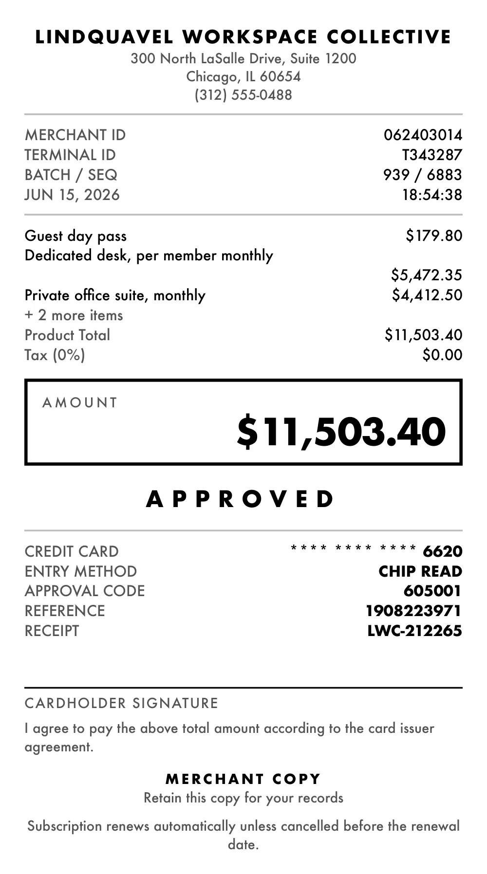 Receipt sent to Wendlemarsh Creative Studio, with the field read wrong outlined