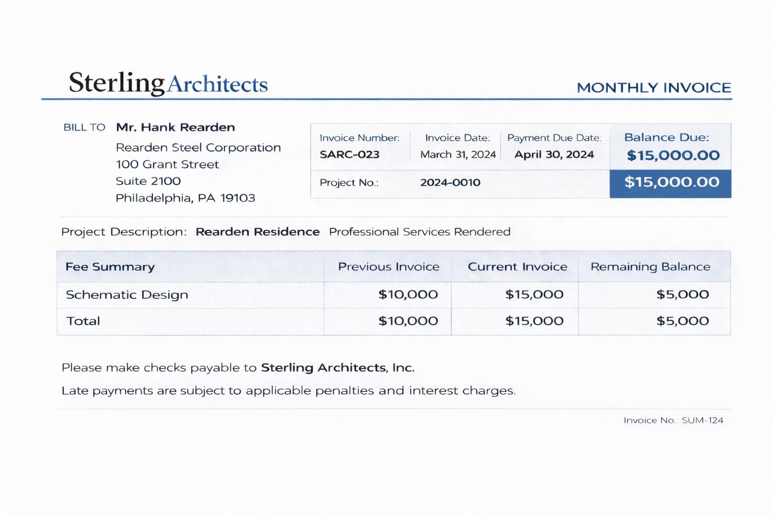 Interim Invoice